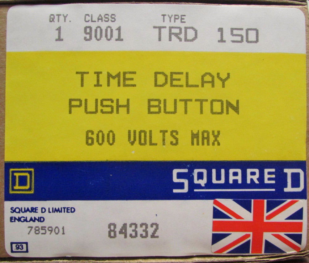SQUARE D 9001TRD150 Universal Color Time Delay Push Button 9001 TRD 150