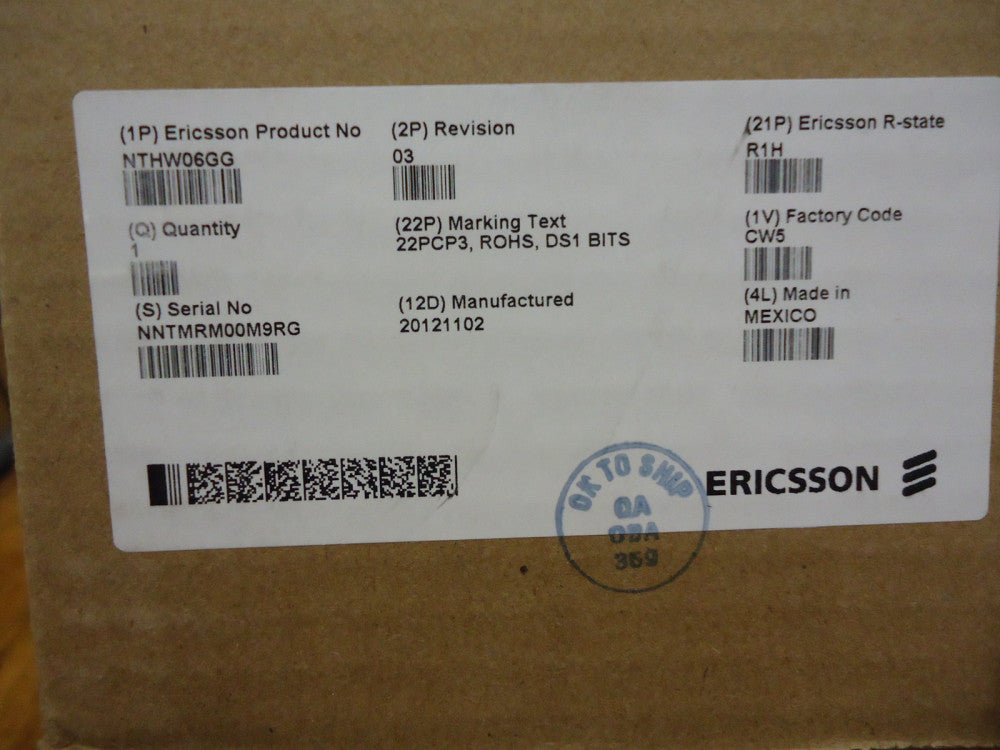 NTHW06GG ERICSSON CONTROL PROCESSOR MSS 9480 BRAND NEW!