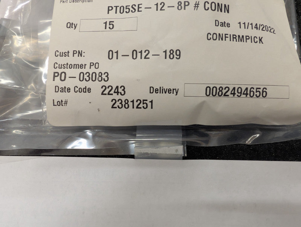 New, Amphenol, PT05SE-12-8P, CONN PLUG 8POS INLINE PIN