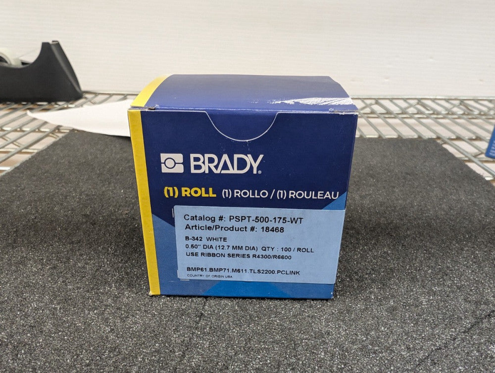 New, Brady, PSPT-500-175-WT, PERMA SLEEVE 1.765in X 0.85in WHITE POLYOLEFIN