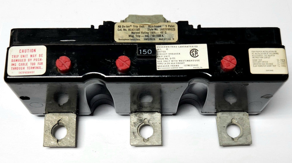 WESTINGHOUSE CUTLER HAMMER HLA3150T 150 AMP Type LA HLA TRIP UNIT 2602D98G25