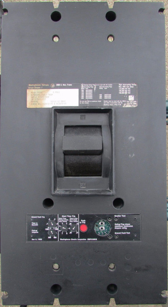 WESTINGHOUSE PCGA32000F 3 Pole 2000 Amp PC BREAKER PCGA BREAKER PCGA32000
