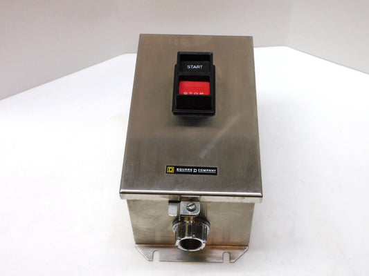 SQUARE D 2510 MBW12 SER C STAINLESS ENCLOSED AC MANUAL STARTER START STOP