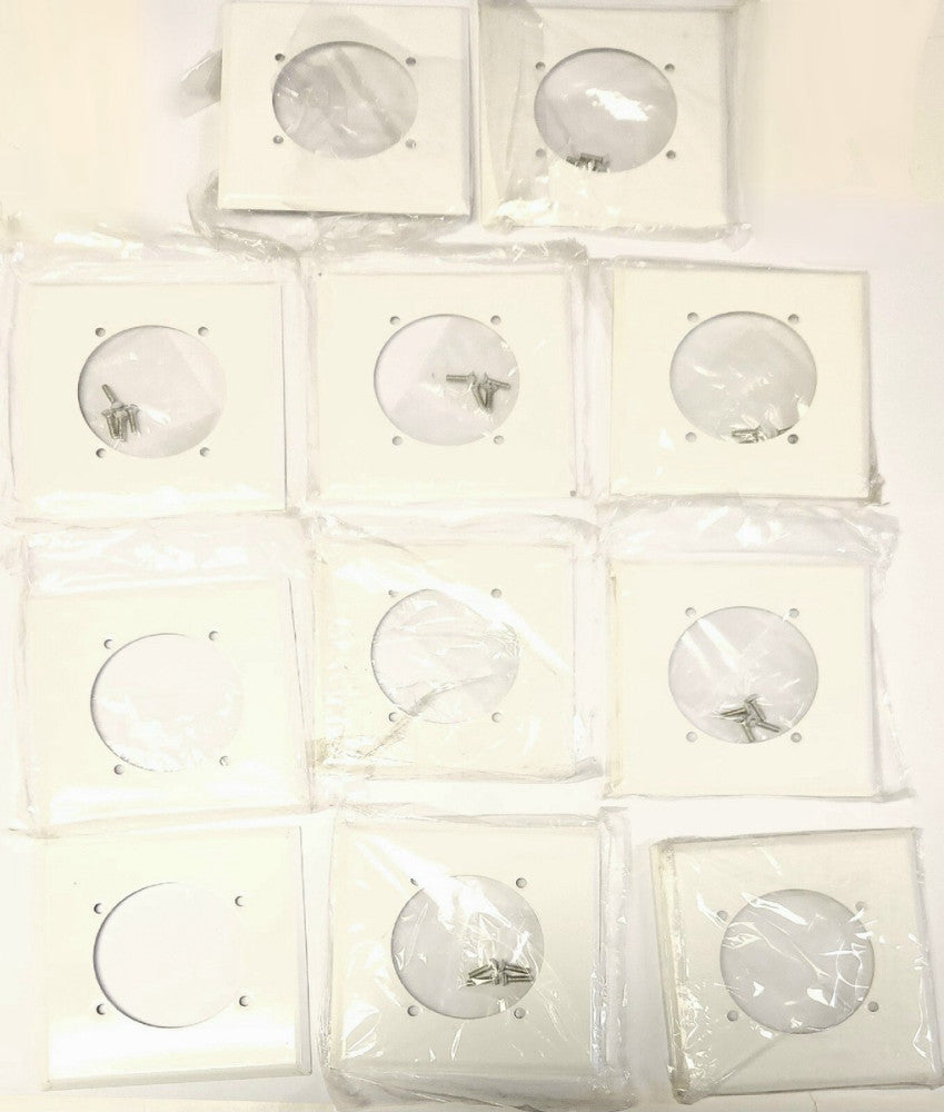 LOT OF 11 MULBERRY 86225 M#3 2 GANG POWER Receptacle Cover Plate WHITE