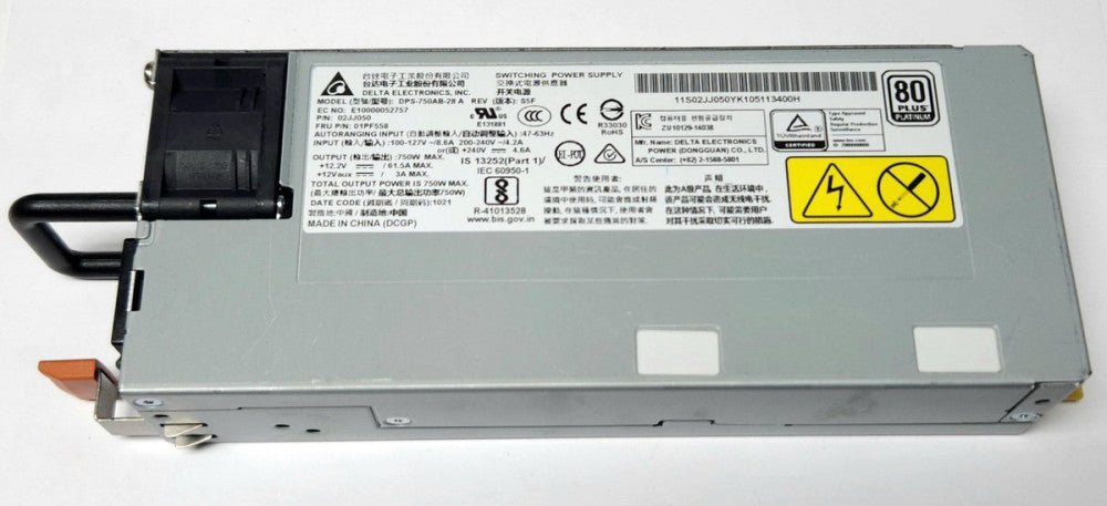 DELTA ELECTRONICS DPS 750AB 28 A Revision Switching Power Supply 02JJ050 Input