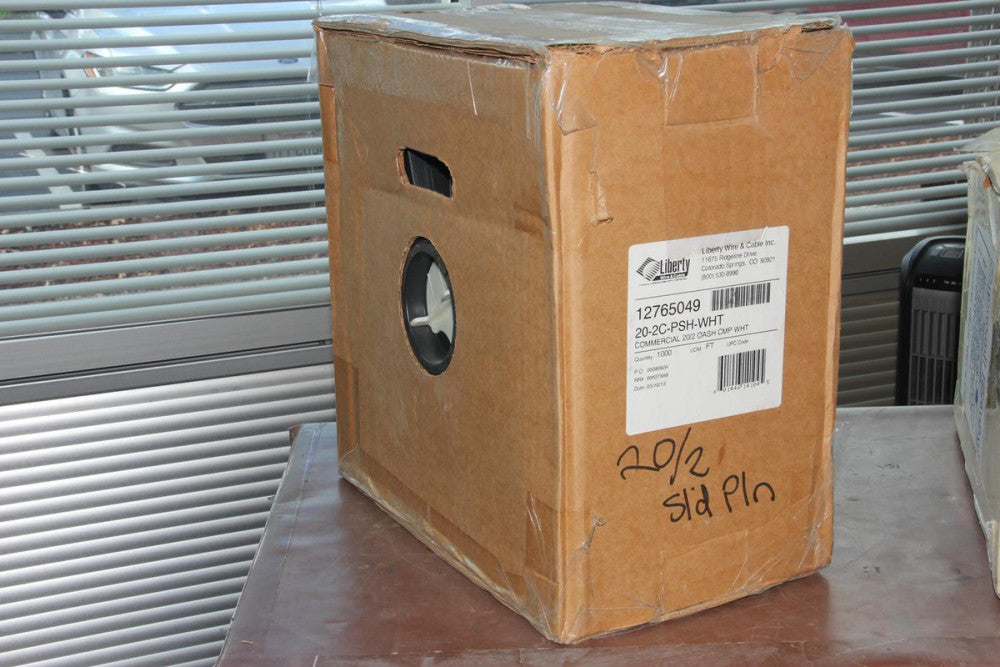 LIBERTY Wire and Cable 20-2C-PSH-WHT 1000-FT 2 Conductor Plenum Shielded Cable