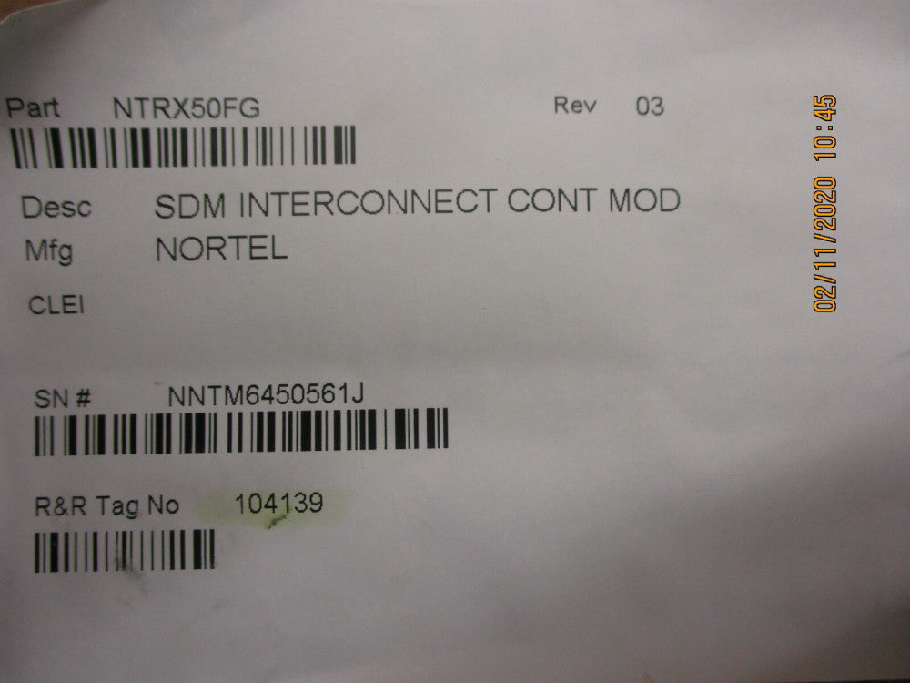 Nortel Networks - NTRX50FG 03 - Nortel Interconnect Module