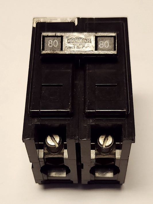 EATON CUTLER HAMMER BAB2080 2 Pole 80 AMP Type BA BAB Circuit Breaker 240 VAC