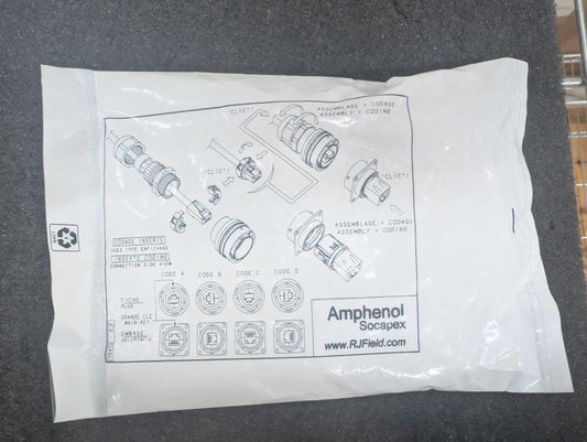 New, Amphenol, RJF6MB, CONN MOD PLUG HSG RJ45 BLACK