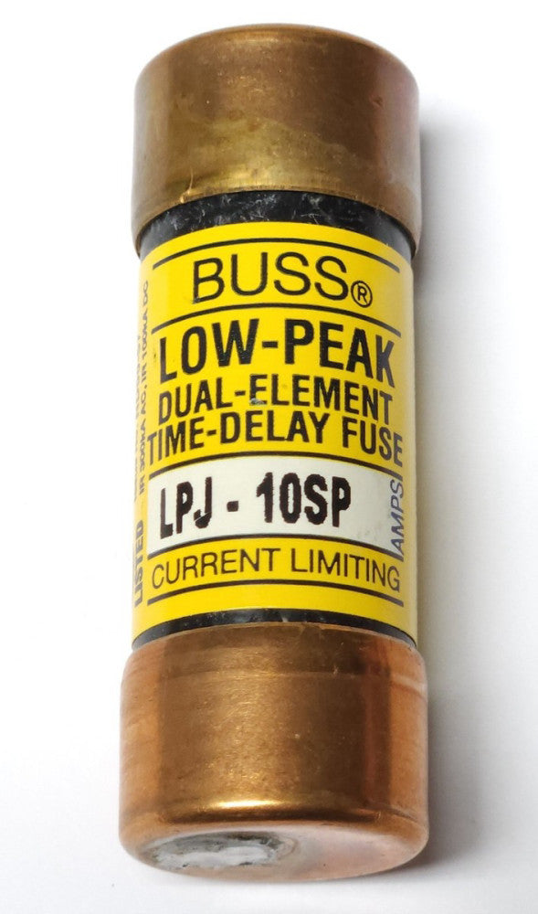 BUSSMANN BUSS LPJ 10SP Dual Element Time Delay Fuse 10 AMP 600 VAC 300 VDC