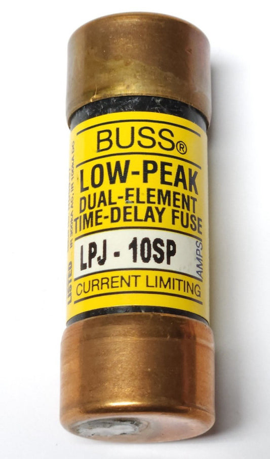 BUSSMANN BUSS LPJ 10SP Dual Element Time Delay Fuse 10 AMP 600 VAC 300 VDC