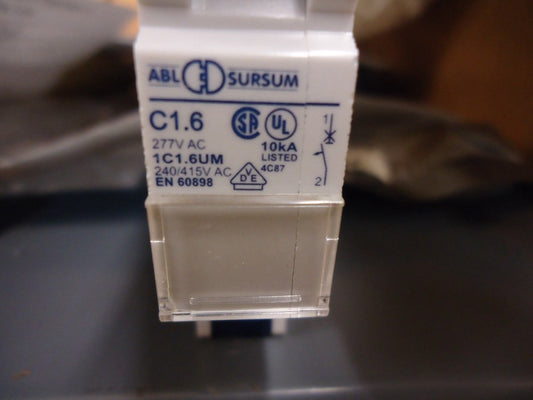New, Altech, 1.6A MCB CCHAR 1PL 277VAC UL508, Circuit Break 1C1.6UM 