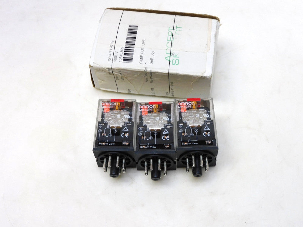OMRON MKS2PI AC General Power Relay 250Vac 8Pin 30VDC 120V Coil Lot of 3