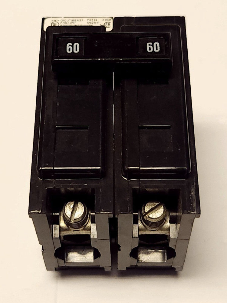 EATON CUTLER HAMMER BAB2060 2 Pole 60 AMP Type BA BAB Circuit Breaker
