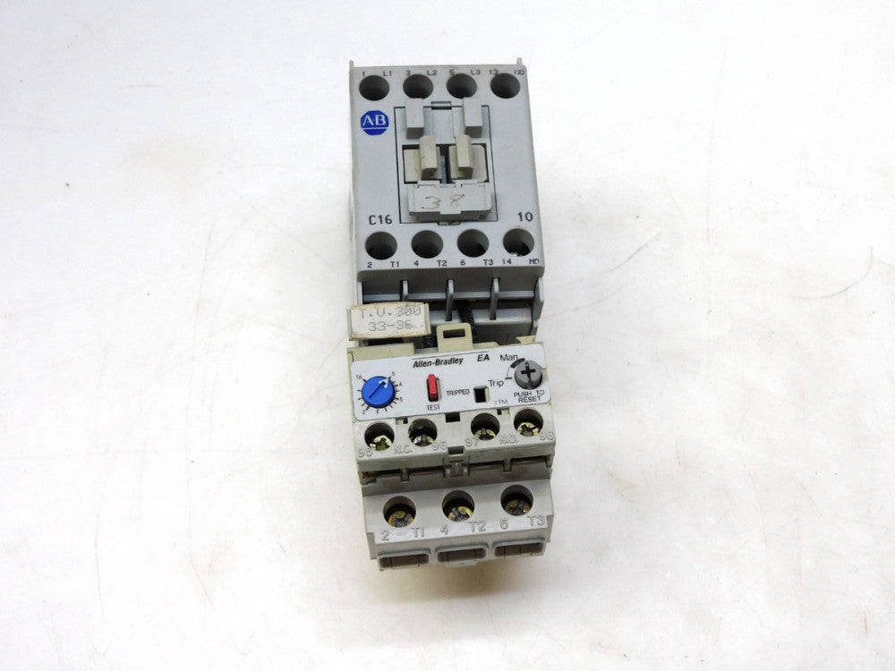 ALLEN BRADLEY 100-C16*10 SER B STARTER W/ 193-EA1EB SER B OVERLOAD RELAY 1.6-5A