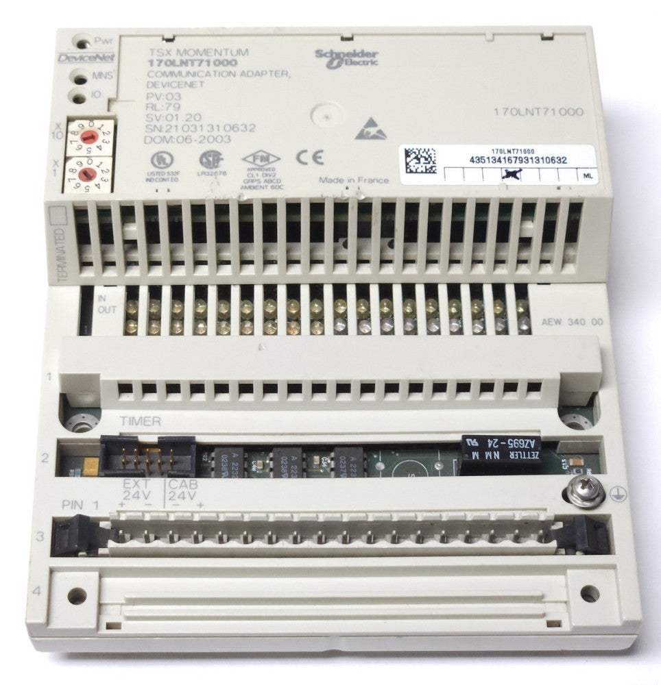 SCHNEIDER ELECTRIC 170LNT71000 MODICON TSX Momentum DeviceNet Communication Adap