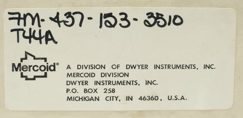 DWYER MERCOID FM 437 153 3510 Series FM 437 Temperature Control Switch
