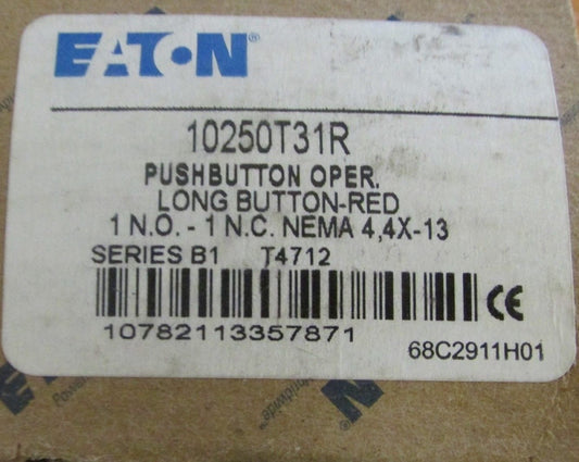 EATON CUTLER HAMMER 10250T31R Extended Red Push Button 1 NO 1 NC Contact Block 