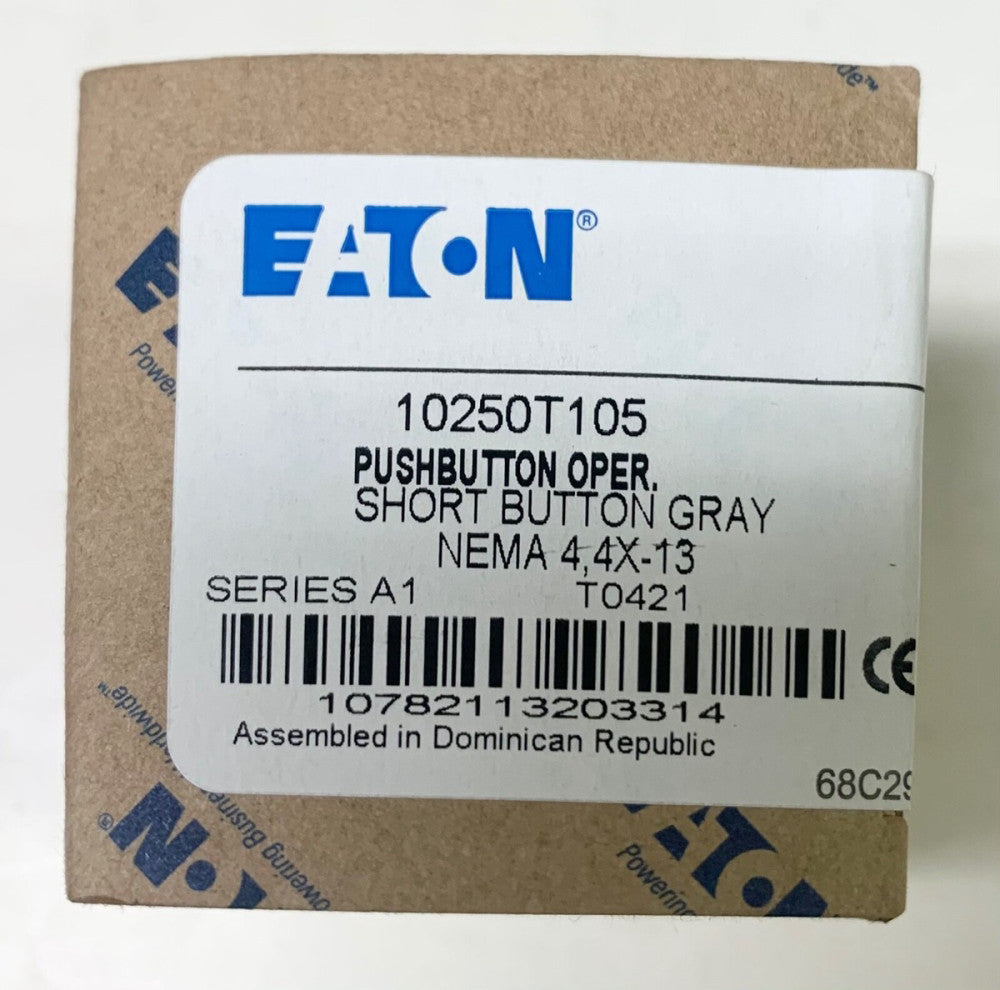 EATON CUTLER HAMMER 10250T105 Gray Grey Flush Head Pushbutton Operator