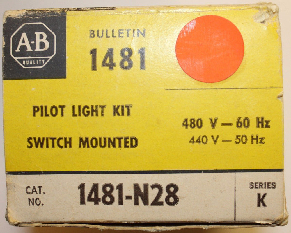 ALLEN BRADLEY Switch Mounted Red Pilot Light Kit 440/480V 1481 N28