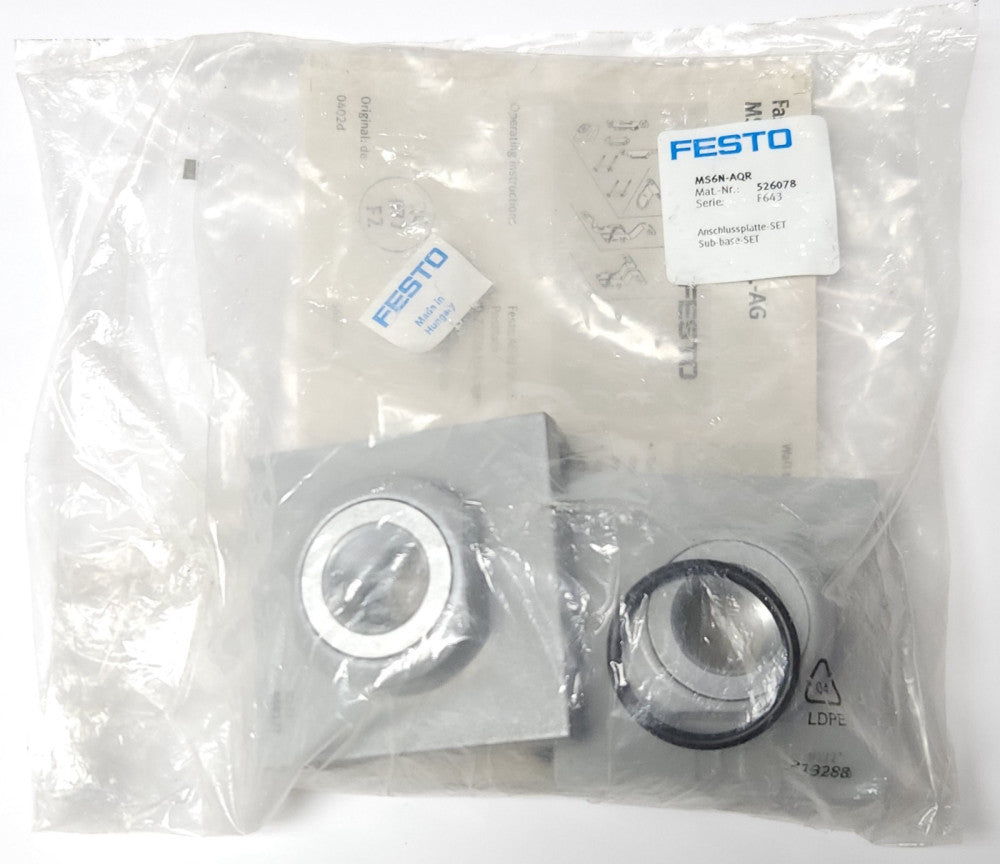 FESTO MS6N AQR Solenoid Valve Sub Base Assembly Set 526078 SUB-BASE SET