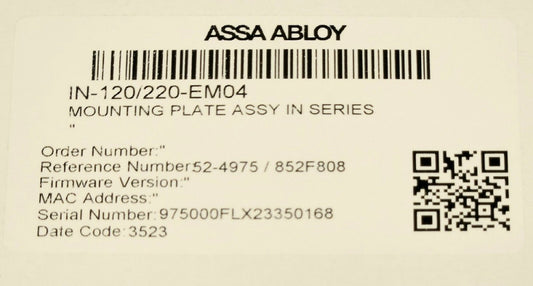 SARGENT ASSA ABLOY IN-120/220-EM04 Electronic DOOR Lock Mounting Plate Assembly
