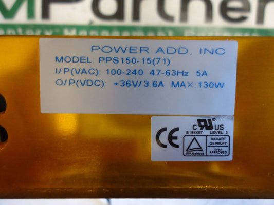 PPS150-15, Power Add, 150 Watt U-channel 36VDC O/P, BRAND NEW!