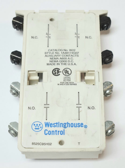 WESTINGHOUSE CUTLER HAMMER W22 Advantage 2 NO 2 NC Auxiliary Contact 1A48174G07