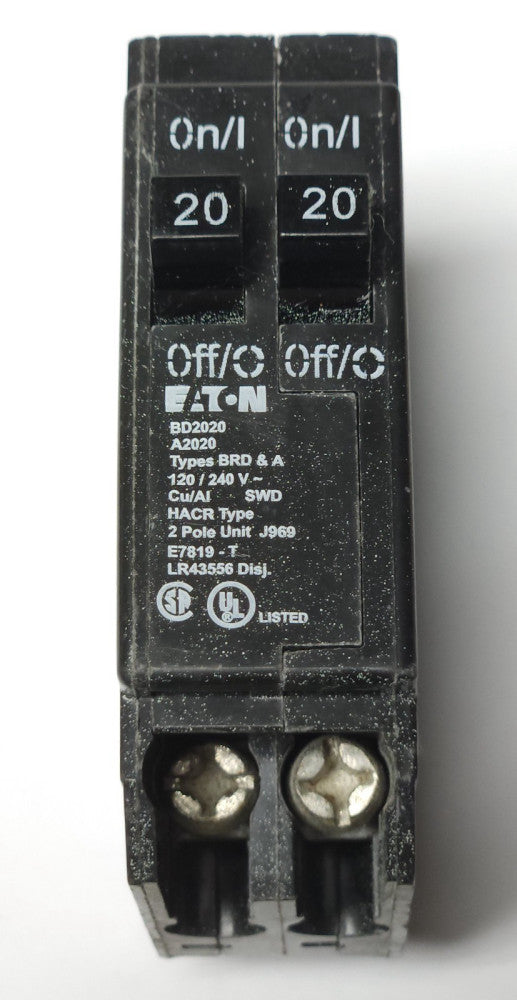 EATON CULTER HAMMER BD2020 Type BR Duplex Single Pole 20 AMP Circuit Breaker 