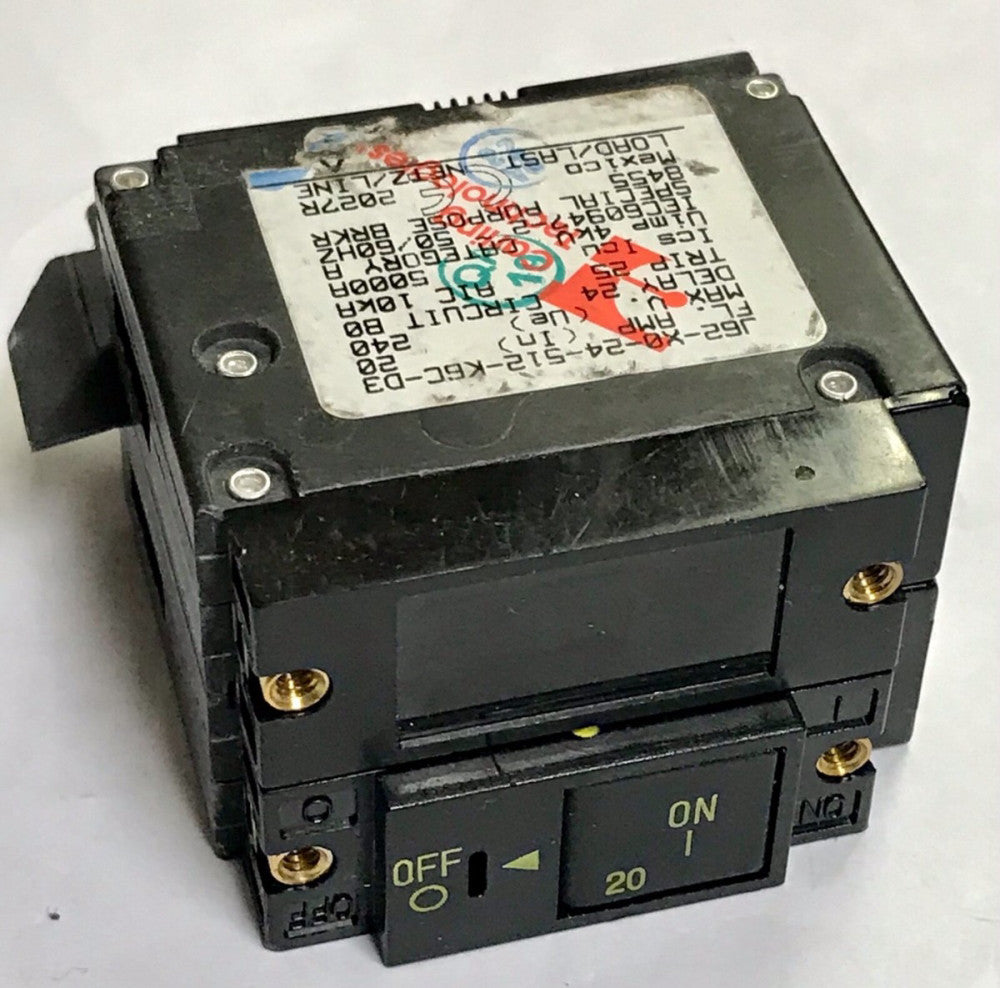 CARLING J62 X0 24 512 K6C D3 2 Pole 20 AMP 240VAC Circuit Breaker 8455 Special