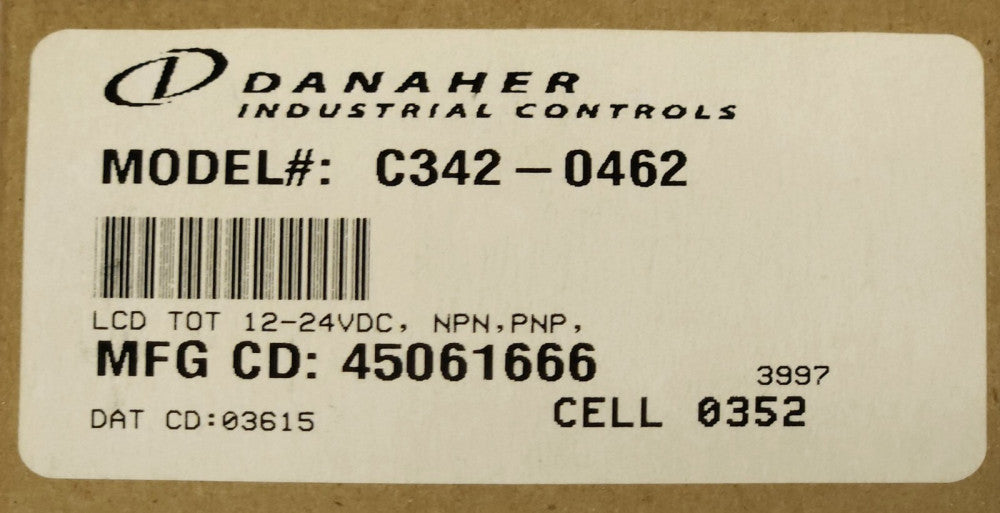 DANAHER Veeder Root C342 0462 LCD Electronic Digital Counter Totalizer 12-24 VDC
