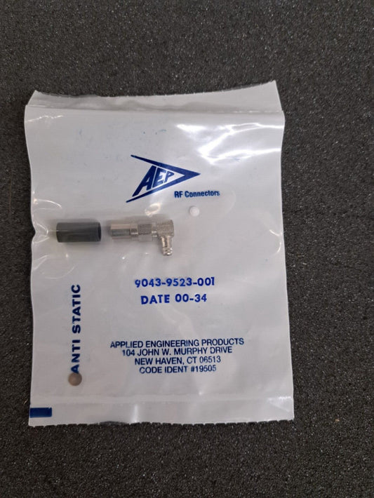 New, AEP, 9043-9523-001, SMA / RIGHT ANGLE PLUG MALE CRIM