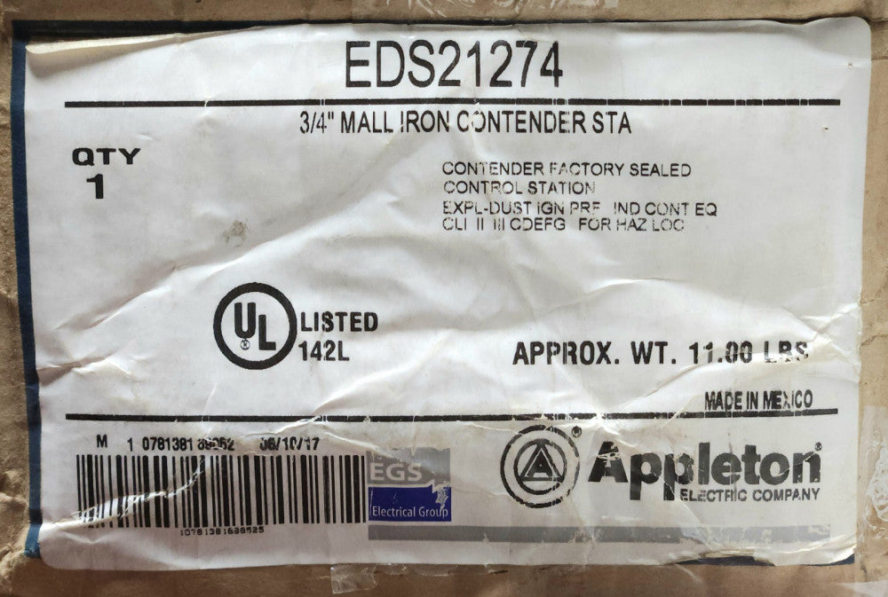 EMERSON APPLETON EGS EDS21274 Type SSA HAZORDOUS LOCATION Selector Switch HOA