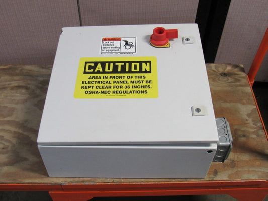 Rittal 1050250 Electrical Enclosure 20x20x8 W/ Safety Switch 30 A Amp 600V 3Ph