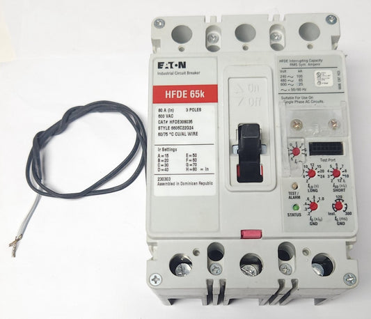 EATON HFDE308035 3 Pole 15-80 AMP HFDE Electronic LSG Circuit Breaker 80 AMP