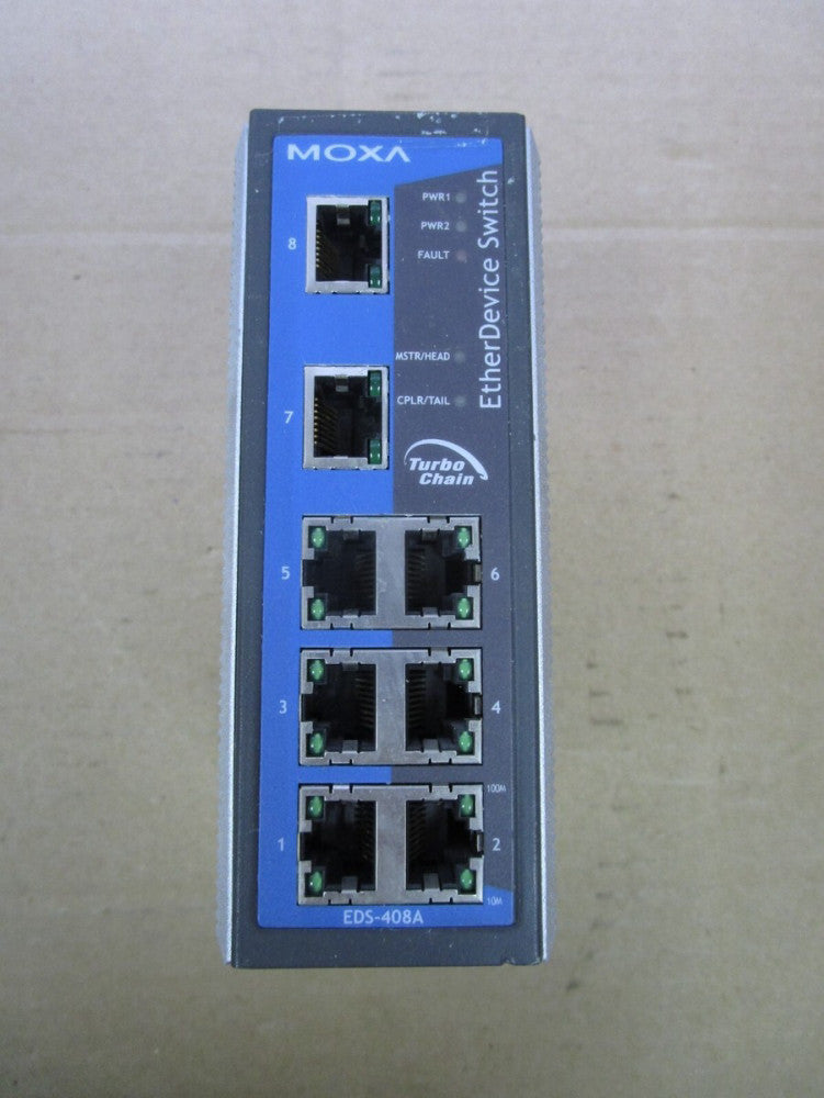 MOXA ETHERNET SWITCH EDS-408A REV 1.4 24Vdc 192.168.127.253