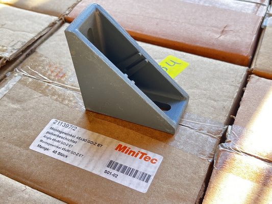(box of 40) MiniTec 21-1397 Angle 45 X 90 extruded aluminum frame connector