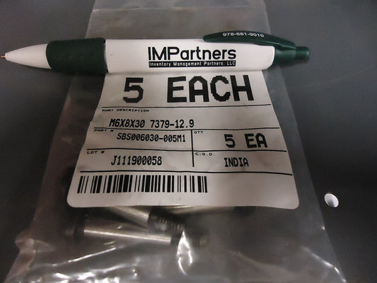 Roebuck M6X8X30 7379-12.9 Shldr Sktscrew Screw. Brand New! Lot of 5 Pieces!