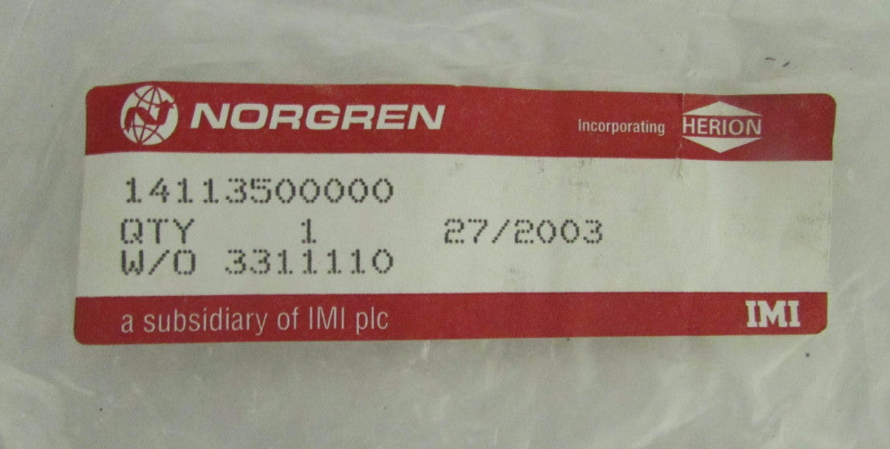 NORGREN 14113500000 Super X In Line Solenoid Valve w/o 3311110