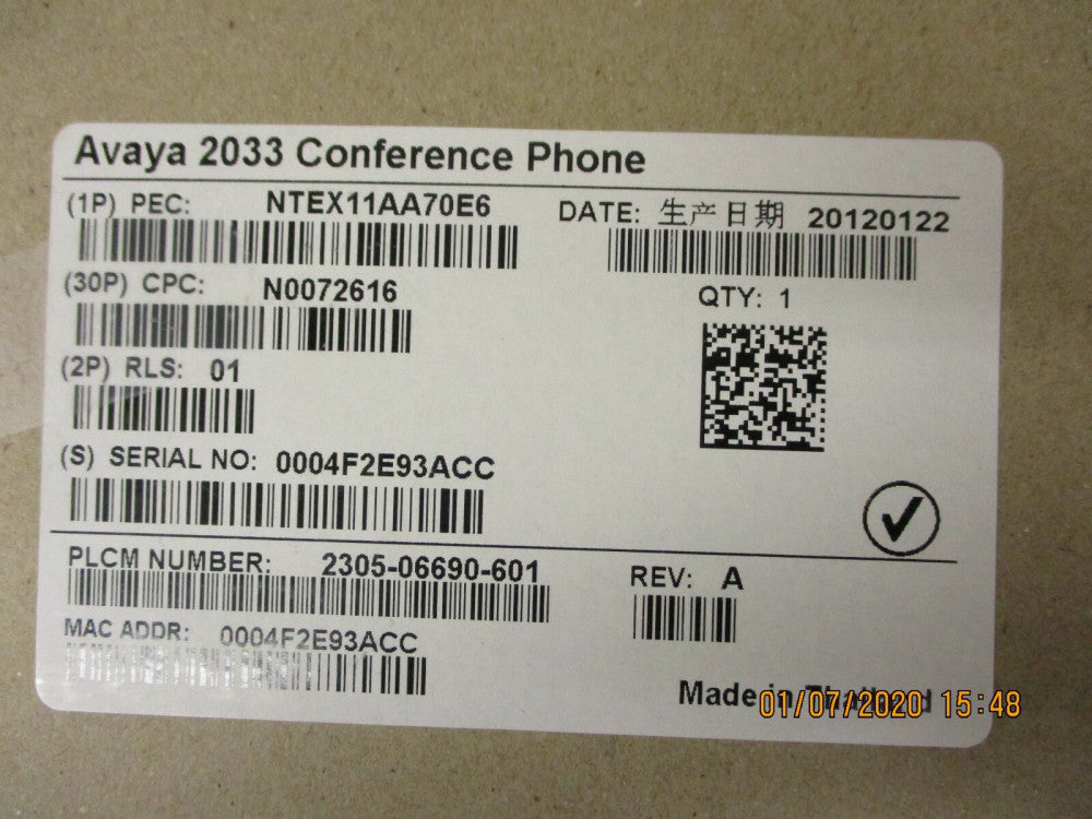 AVAYA - NTEX11AA70E6 - 2033 IP Conference Phone