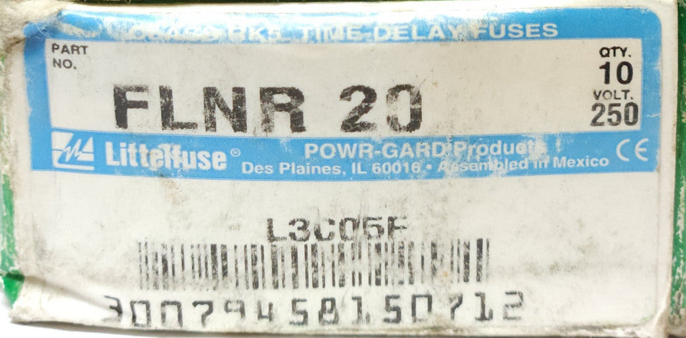 LITTELFUSE FLNR 20 250 VAC 20 AMP Fuse Time Delay BOX OF 6