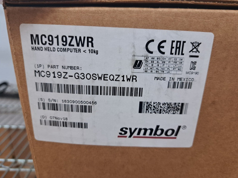 New, Symbol, MC919Z-G30SWEQZ1WR, RFID Scanner Handheld Computer