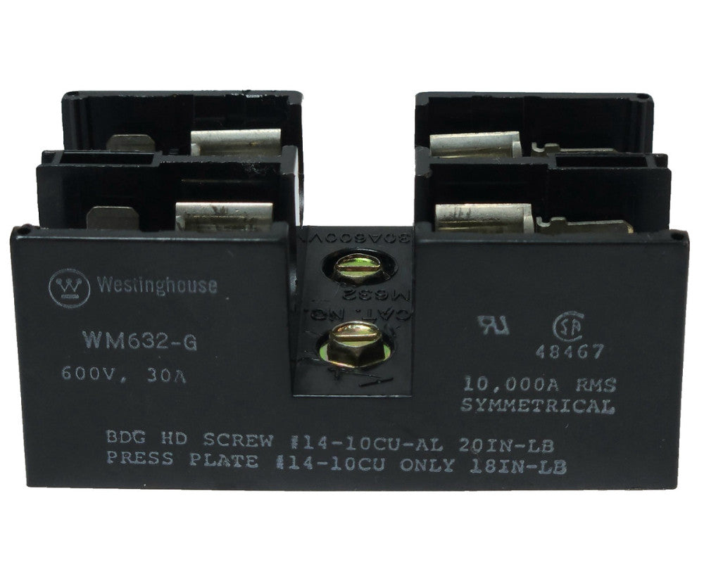 WESTINGHOUSE WM632 G 2 Pole Fuse Holder 600v 30 AMP