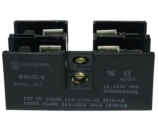WESTINGHOUSE WM632 G 2 Pole Fuse Holder 600v 30 AMP