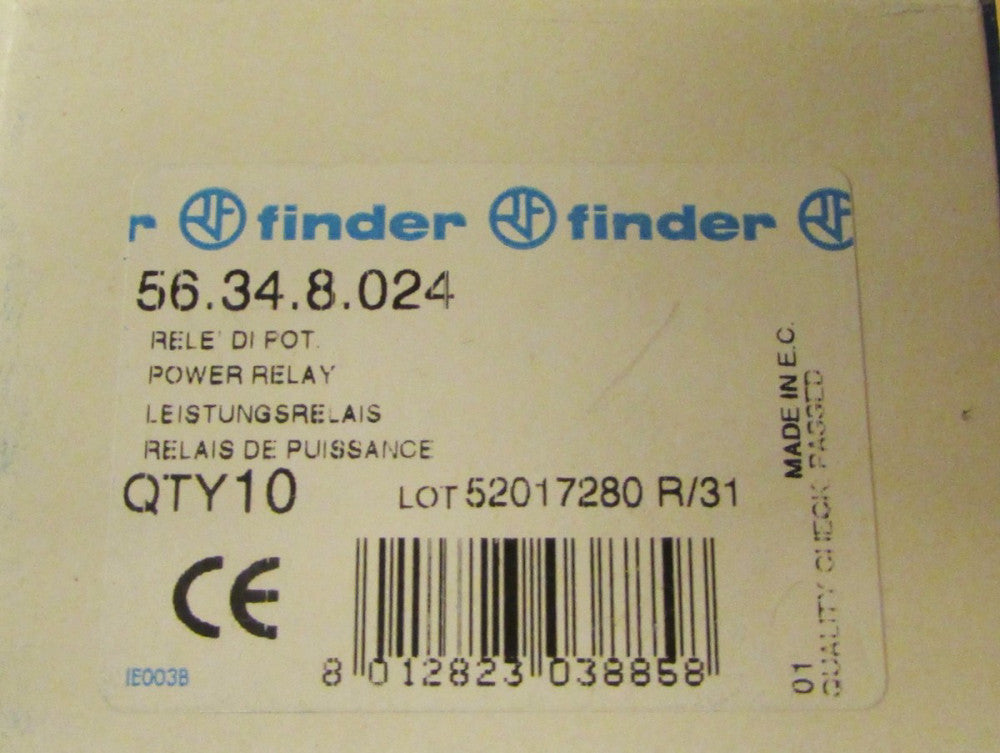 FINDER 56.34.8.024 12 Amp 24 VAC Relay 56 34 8 024   *PRICE PER EACH*