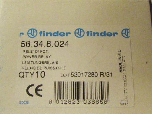 FINDER 56.34.8.024 12 Amp 24 VAC Relay 56 34 8 024   *PRICE PER EACH*