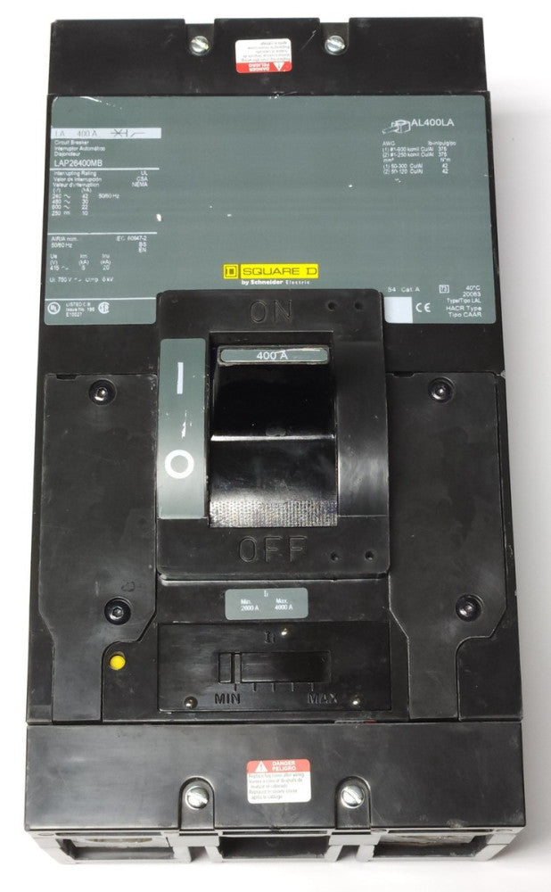 SQUARE D LAP26400MB 2 Pole 400 AMP Type LA 400 A Circuit Breaker 240 480 600 VAC