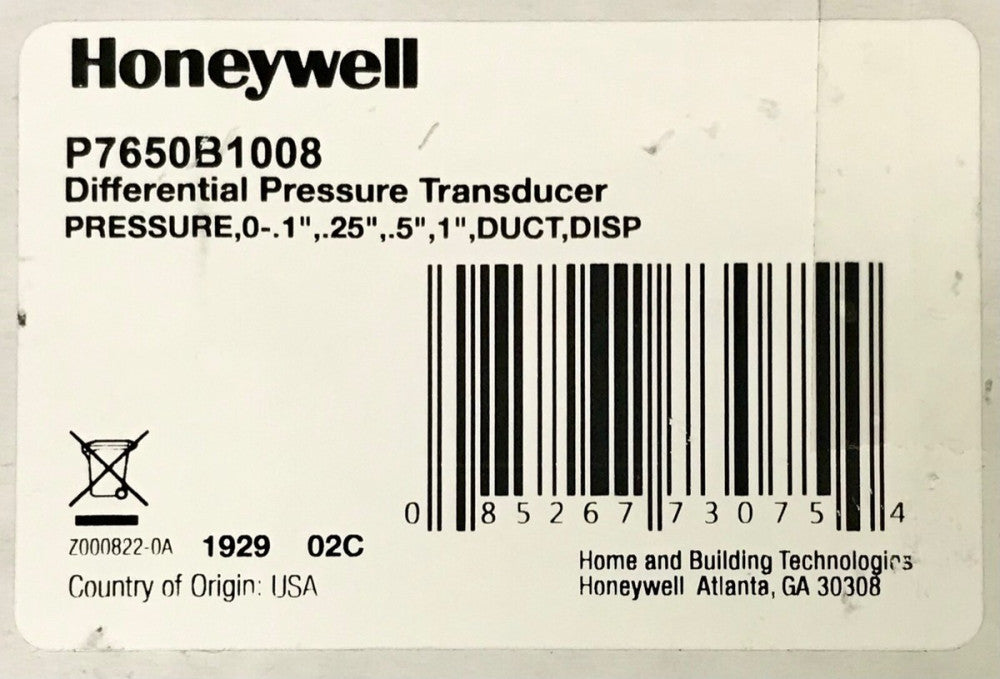 HONEYWELL P7659B1008 Differential Pressure Transducer