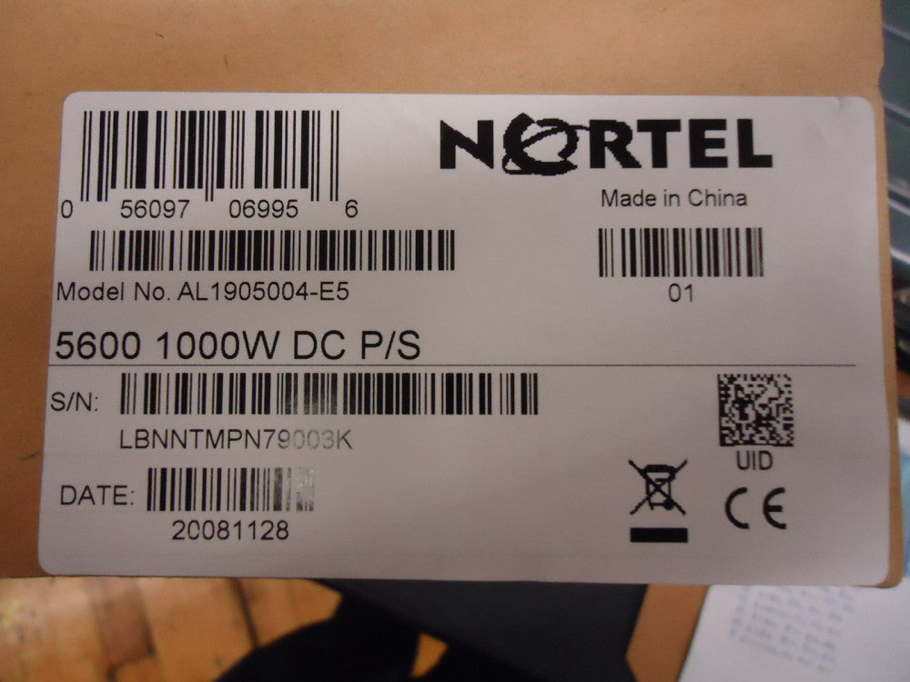 AL1905004-E5 NORTEL NETWORKS ETHERNET ROUTING SW 5600 DC POWER SUPPLY BRAND NEW!