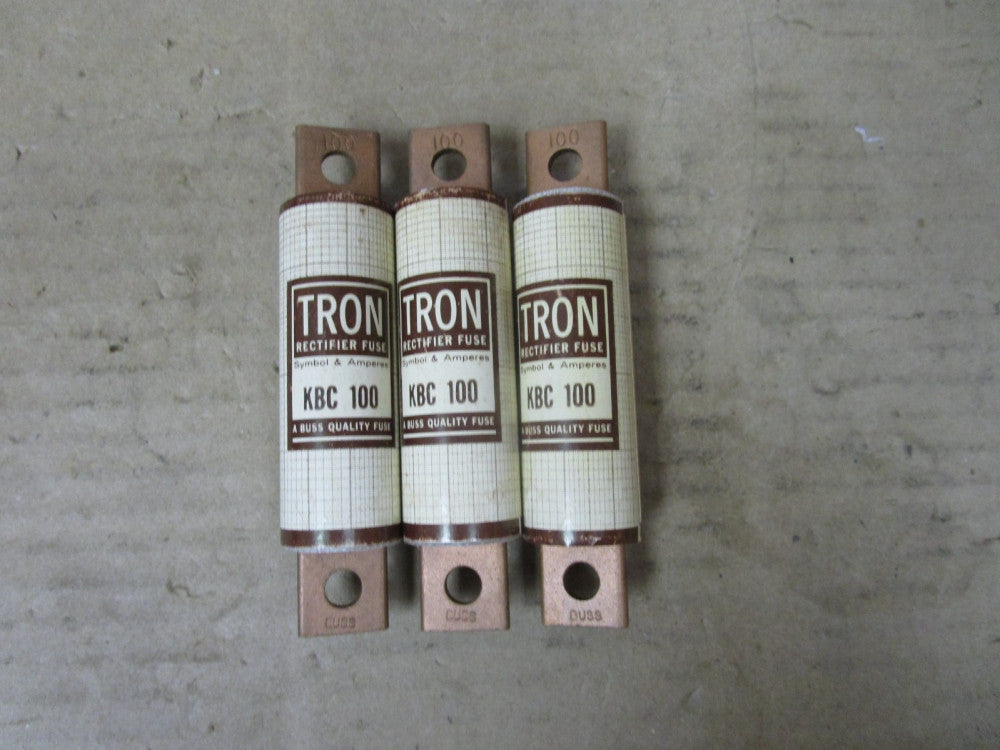NEW LOT OF 3 BUSSMANN FIVE TRON RECTIFER FUSE KBC 100 100A AMP 600Vac
